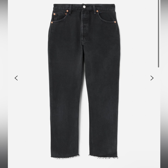 Re/Done High Rise Stove Pipe Ankle Crop Jeans In Black - Size 27 - Picture 6 of 9